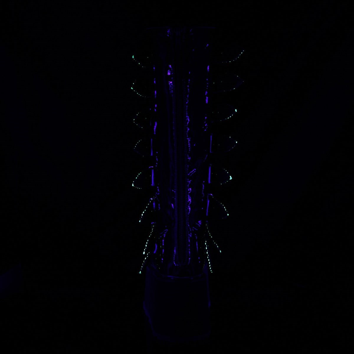 Botas Hasta La Rodilla Demonia Damned-318 Hologram Vegan Cuero Mujer Verdes | MX-9-YPW