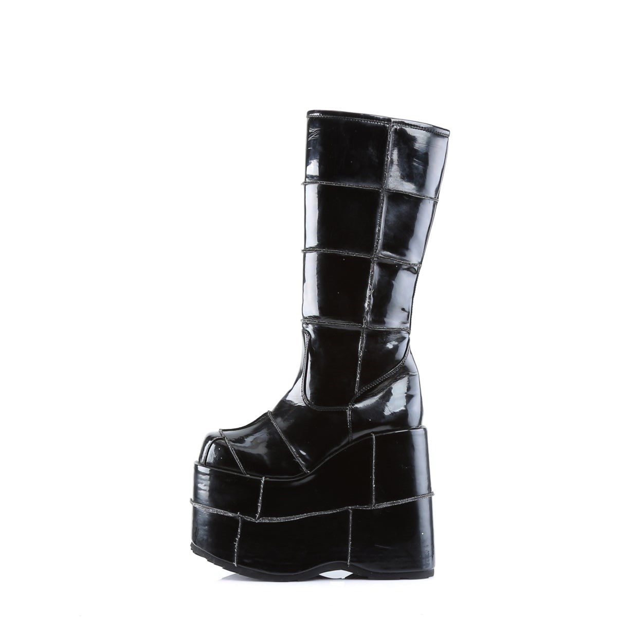 Botas Hasta La Rodilla Demonia Stack-301 Charol Mujer Negros | MX-3-NMV
