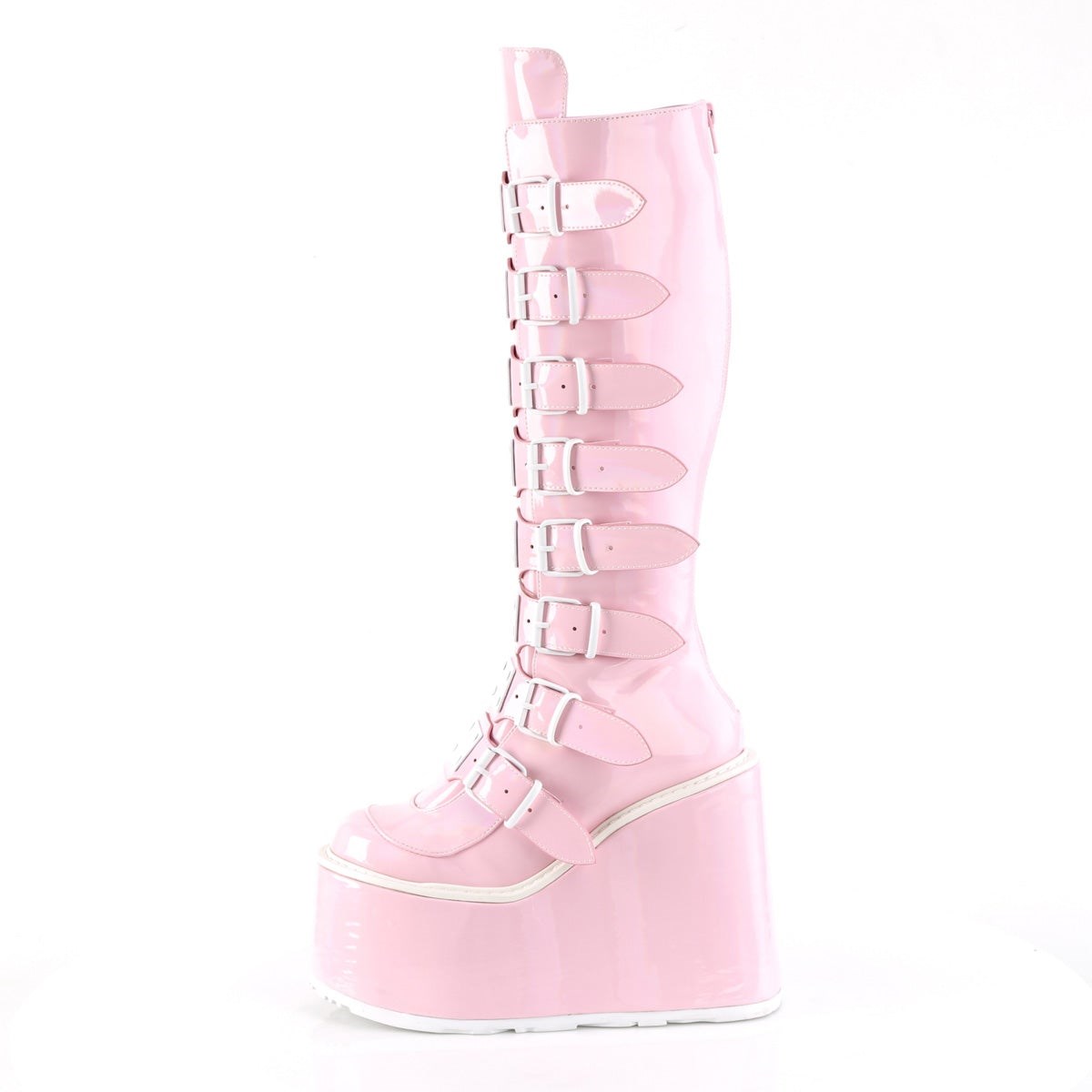 Botas Hasta La Rodilla Demonia Swing-815 Hologram Mujer Rosas | MX-0-TQC