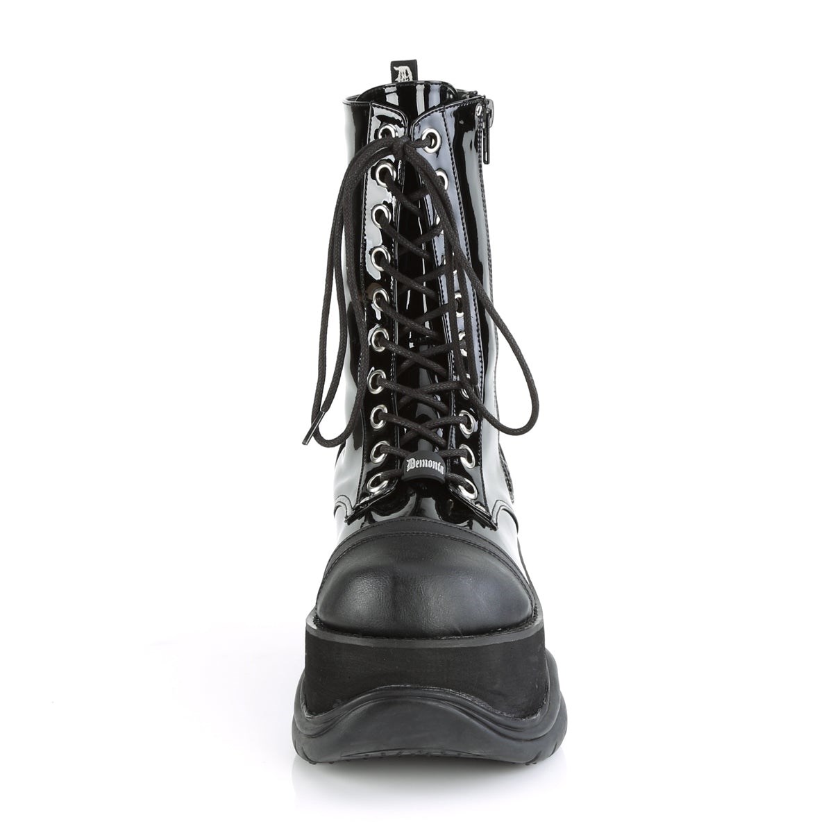 Botas Plataforma Demonia Neptune-200 Vegan Cuero Mujer Negros | MX-3-XJB