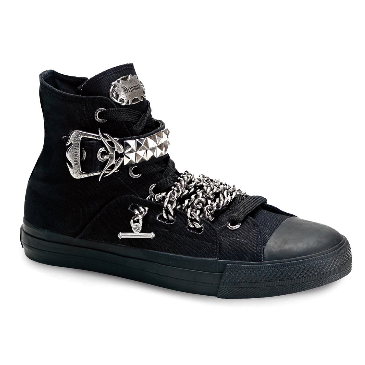 Tenis Demonia Deviant-110 Lona Hombre Negros | MX-7-ODQ
