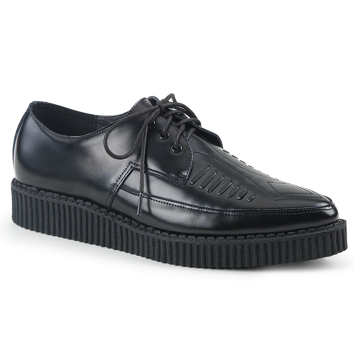 Zapatos Creepers Demonia Creeper-712 Cuero Hombre Negros | MX-3-EUB