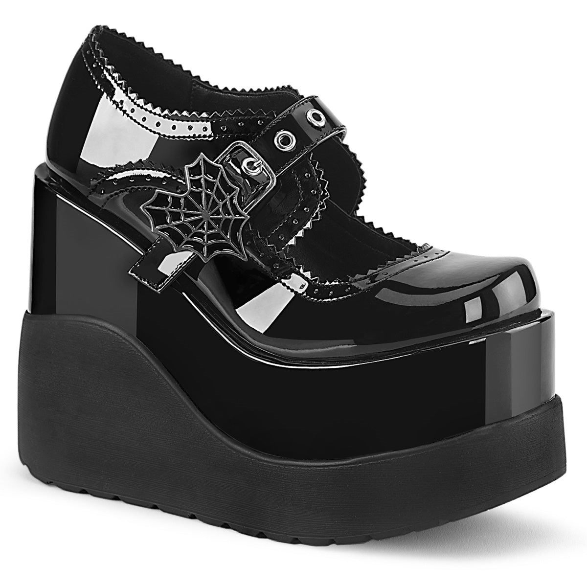 Zapatos Mary Jane Demonia Void-38 Charol Mujer Negros | MX-7-BLF